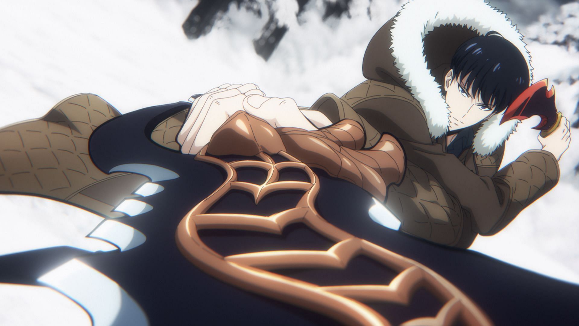 Jinwoo as he fights the ice elves (Image via A-1 Pictures)