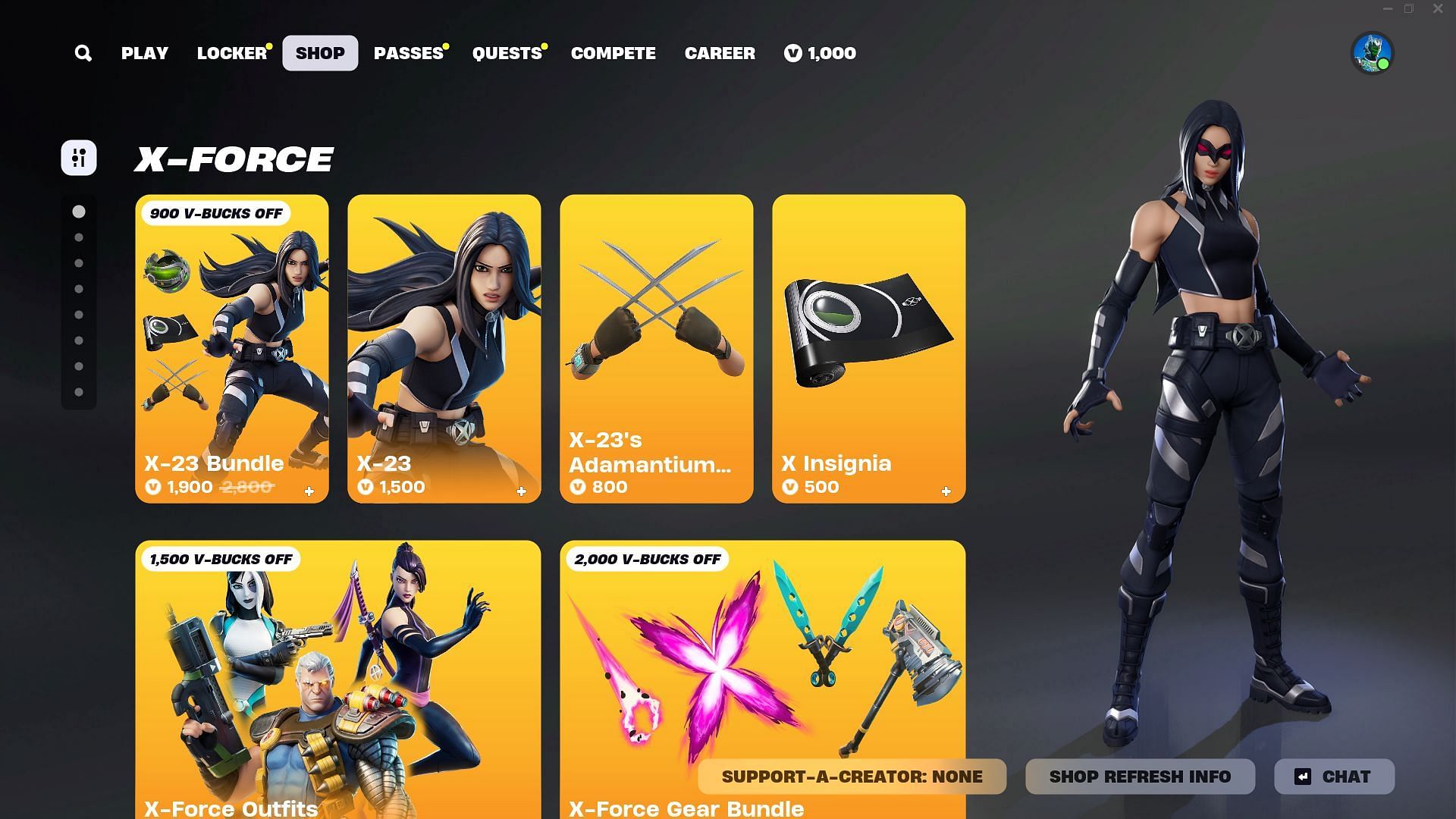 You can now purchase the X-23 skin in Fortnite (Image via Epic Games)