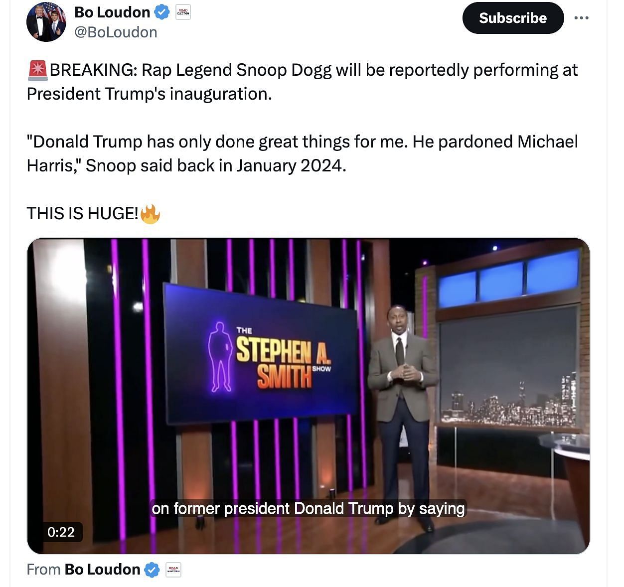 Reactions to Snoop losing social media followers after he performed at Donald Trump's Crypto Ball(Image via X)