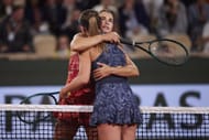 Aryna Sabalenka (in red) and Paula Badosa at 2024 French Open - Source: Getty