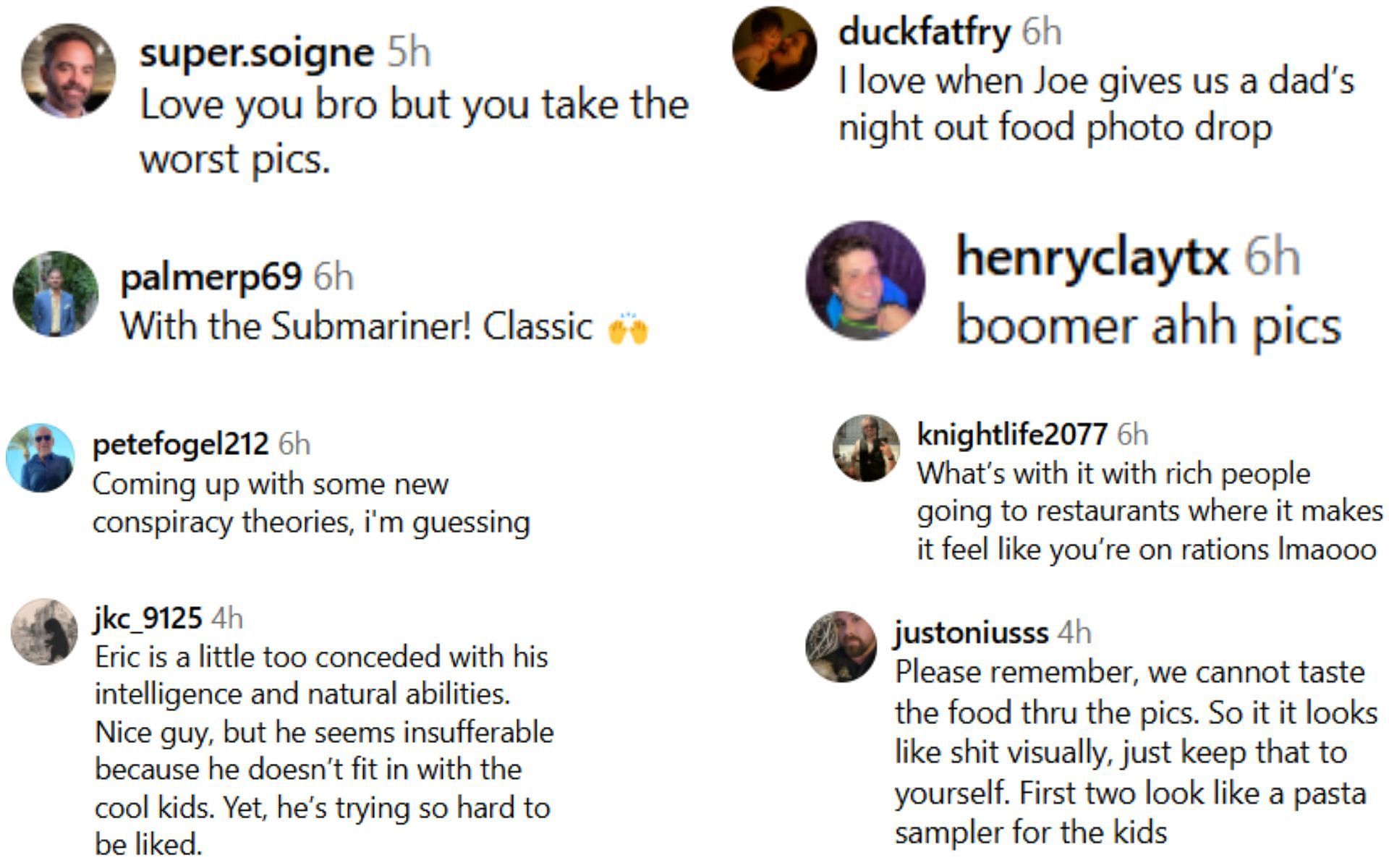 Fan reactions [Screenshots courtesy: @joerogan on Instagram]