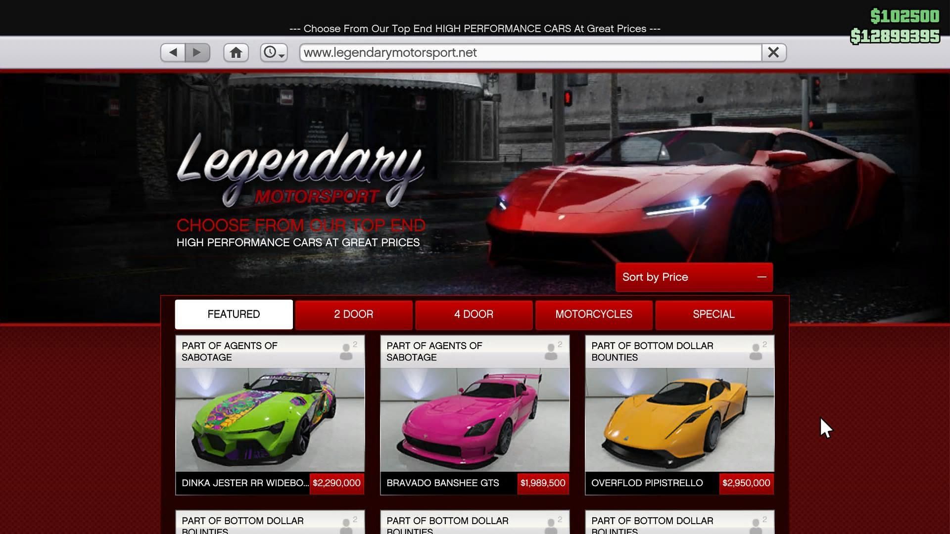 Legendary Motorsport homepage (Image via Rockstar Games)