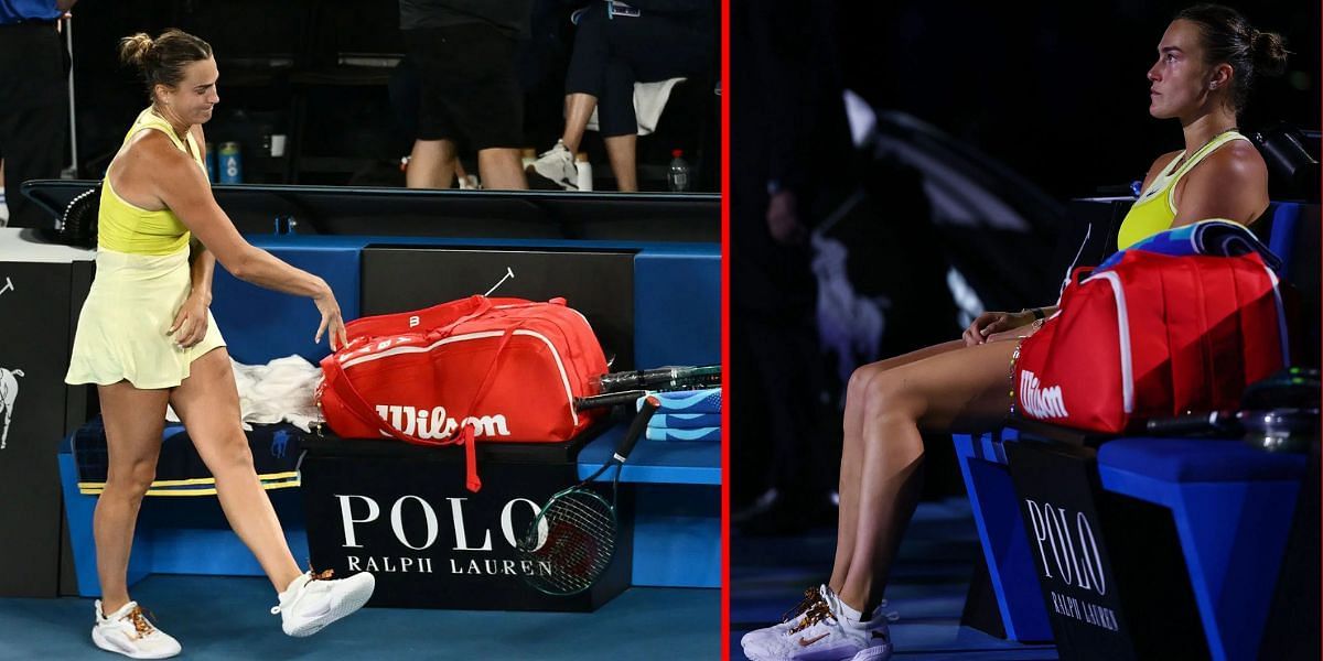 Aryna Sabalenka breaks her racket after losing to Madison Keys in the Australian Open final | Getty