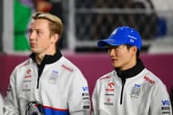 Sergio Perez's replacement Liam Lawson (left) with Yuki Tsunoda (right) (Source: Getty)
