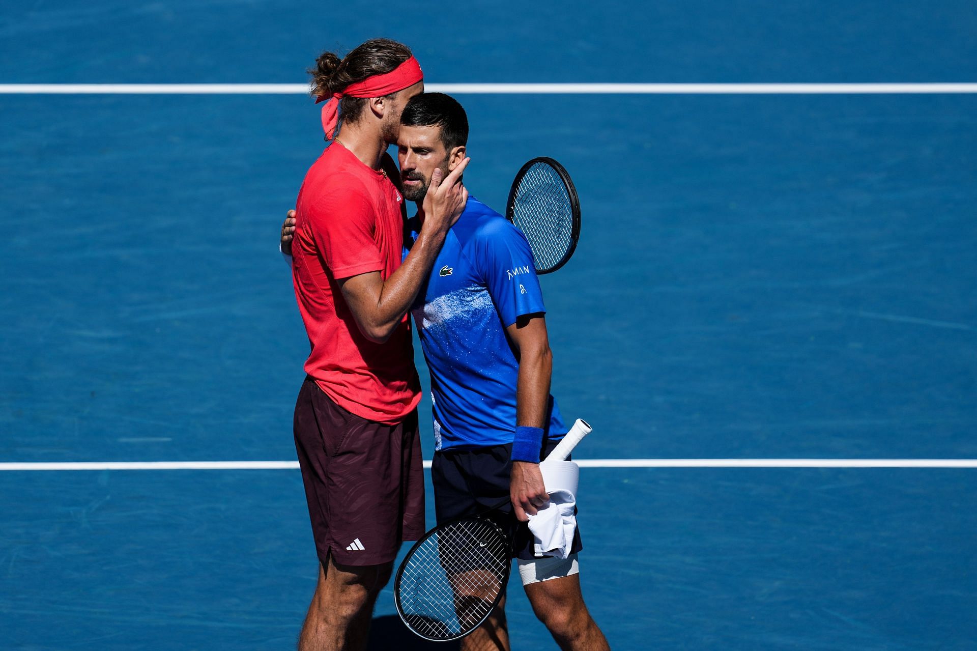 Alexander Zverev and Novak Djokovic at the 2025 Australian Open - Source: Getty