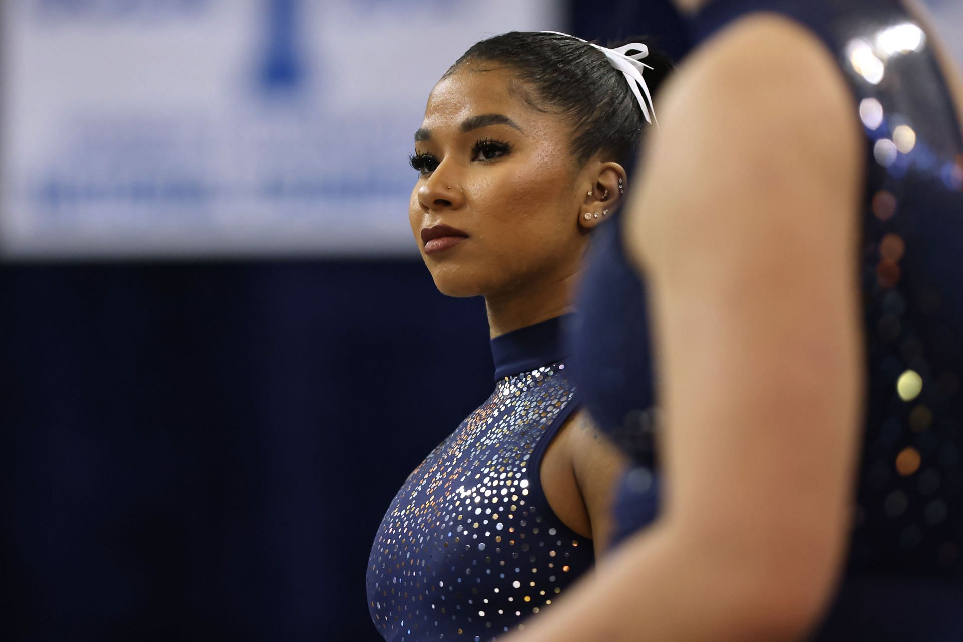 Jordan Chiles ahead of UCLA Gymnastics&#039; &quot;Meet The Bruins&quot; event in Los Angeles, California (Photo via Getty Images)