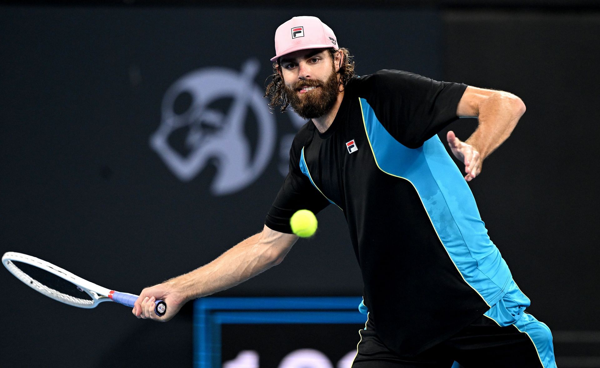 Opelka in his match against Giovanni Mpetshi Perricard during day seven of the 2025 Brisbane International - Source: Getty