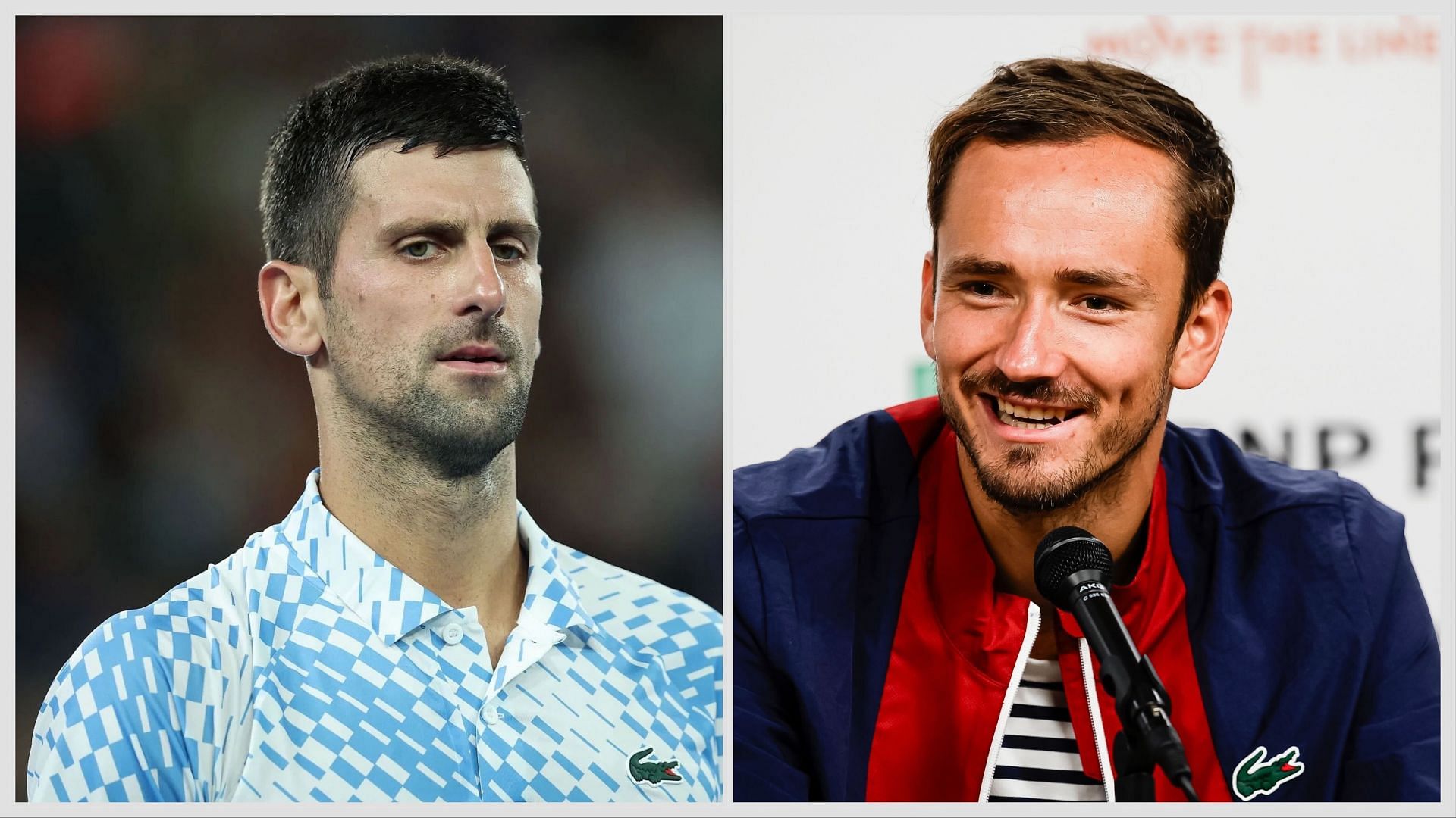 Novak Djokovic and Daniil Medvedev. Source: Getty