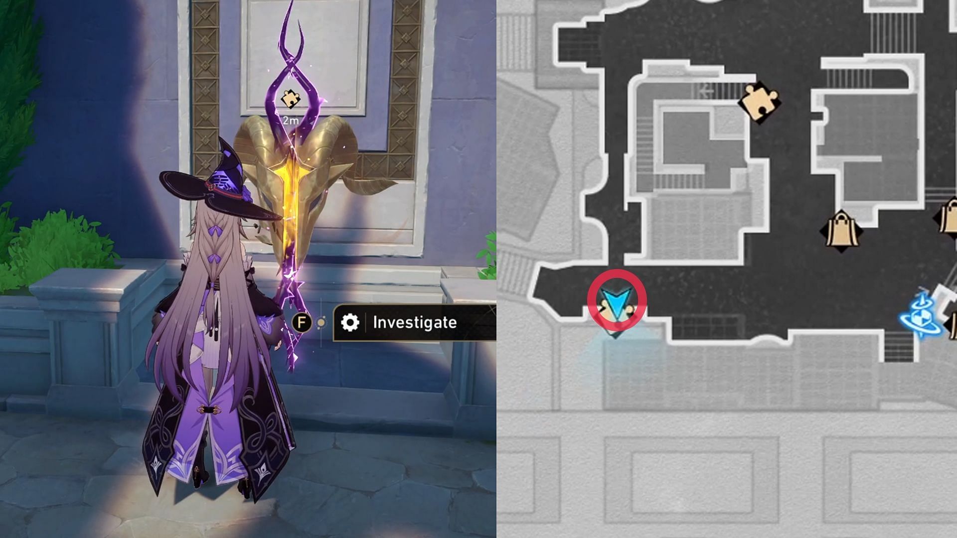 Location of Golden Scapegoat puzzle #1 (Image via HoYoverse)