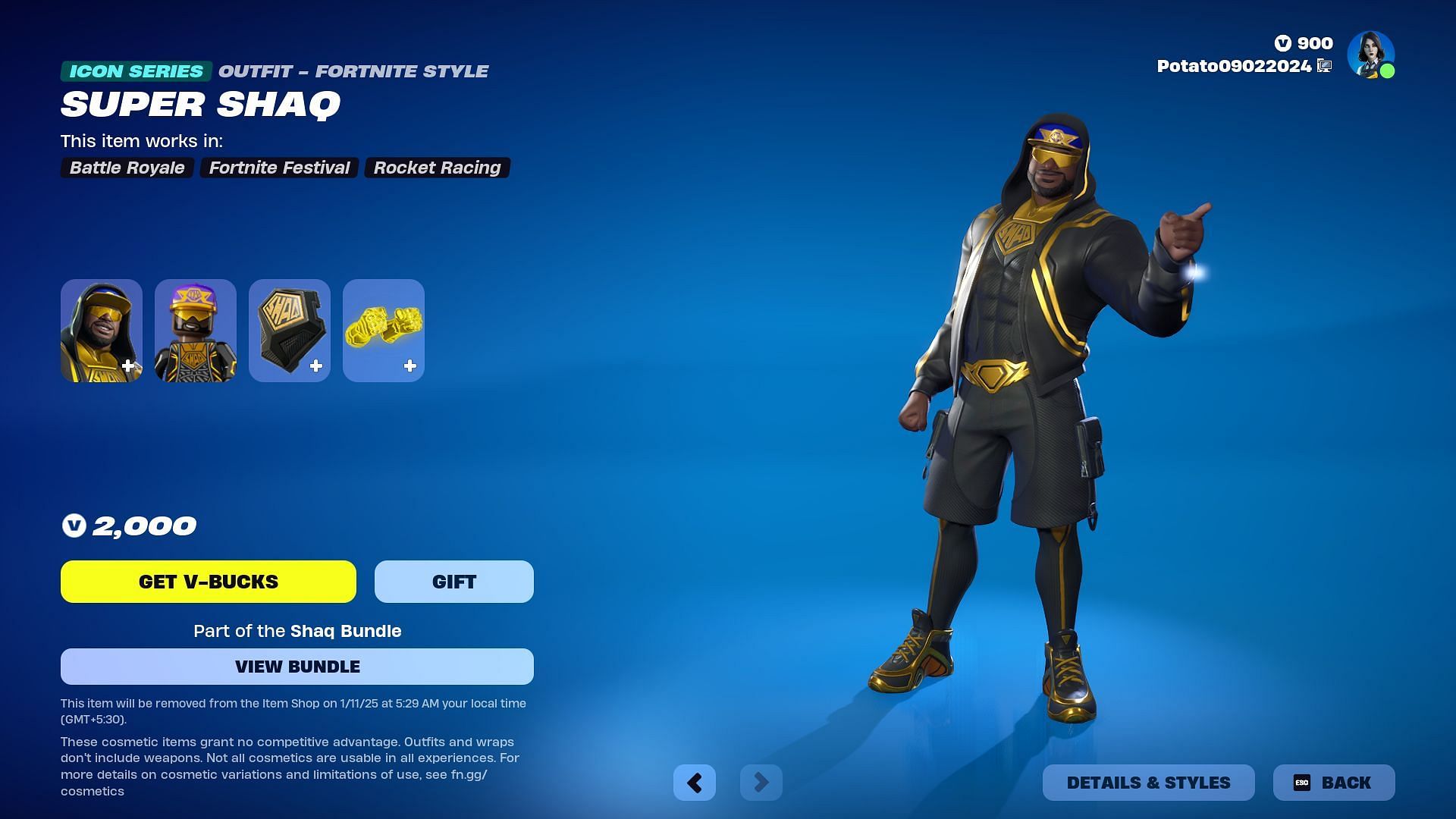 You can purchase Shaq (DJ Diesel) separately (Image via Epic Games)