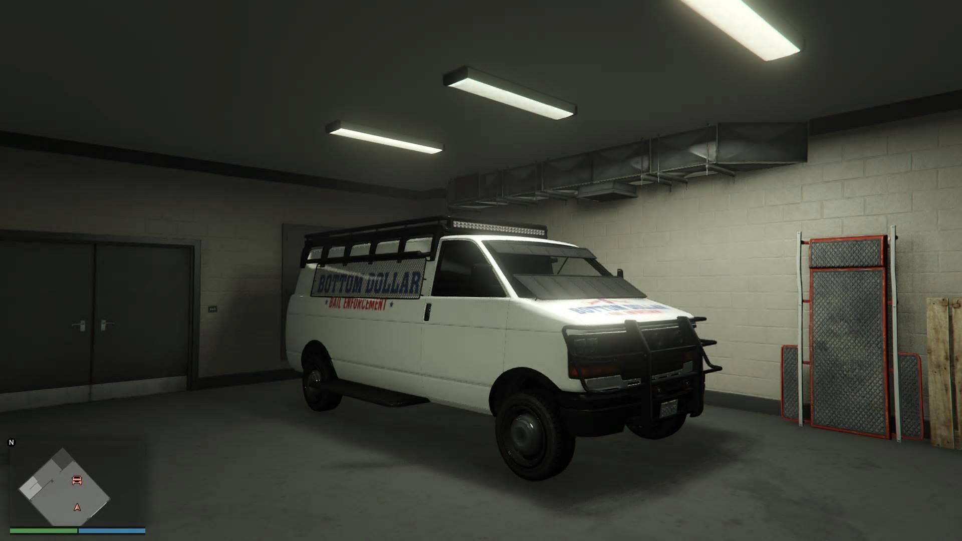 The Bail Office van is also stored in the garage (Image via Rockstar Games)