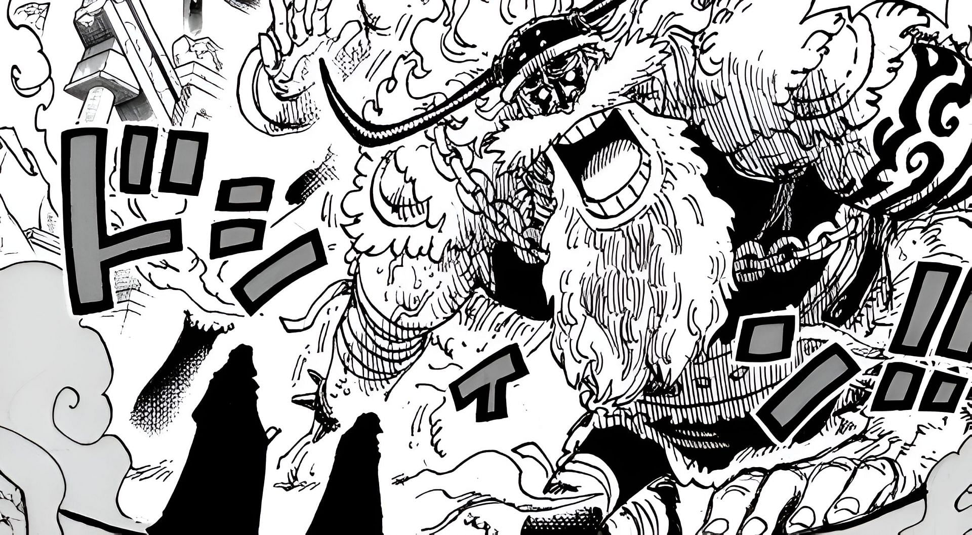 A giant guard screaming in pain (Image via Eiichiro Oda/Shueisha)