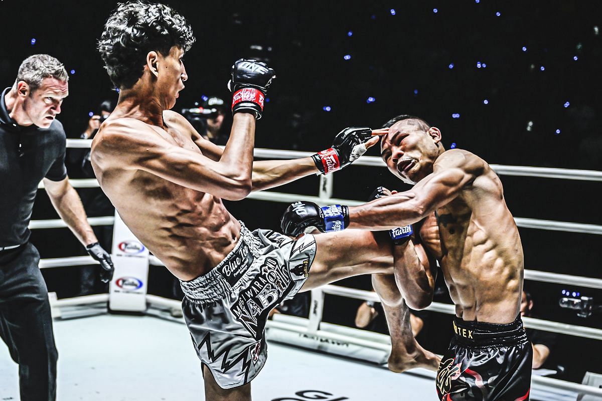 Fans feel the pain of Nabil Anane&rsquo;s brutal offensive onslaught against Soe Lin Oo. -- Photo by ONE Championship