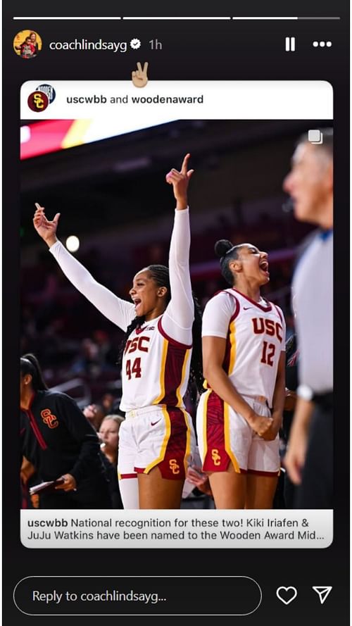 Lindsay Gottlieb reacts to JuJu Watkins and Kiki Iriafen's achievement