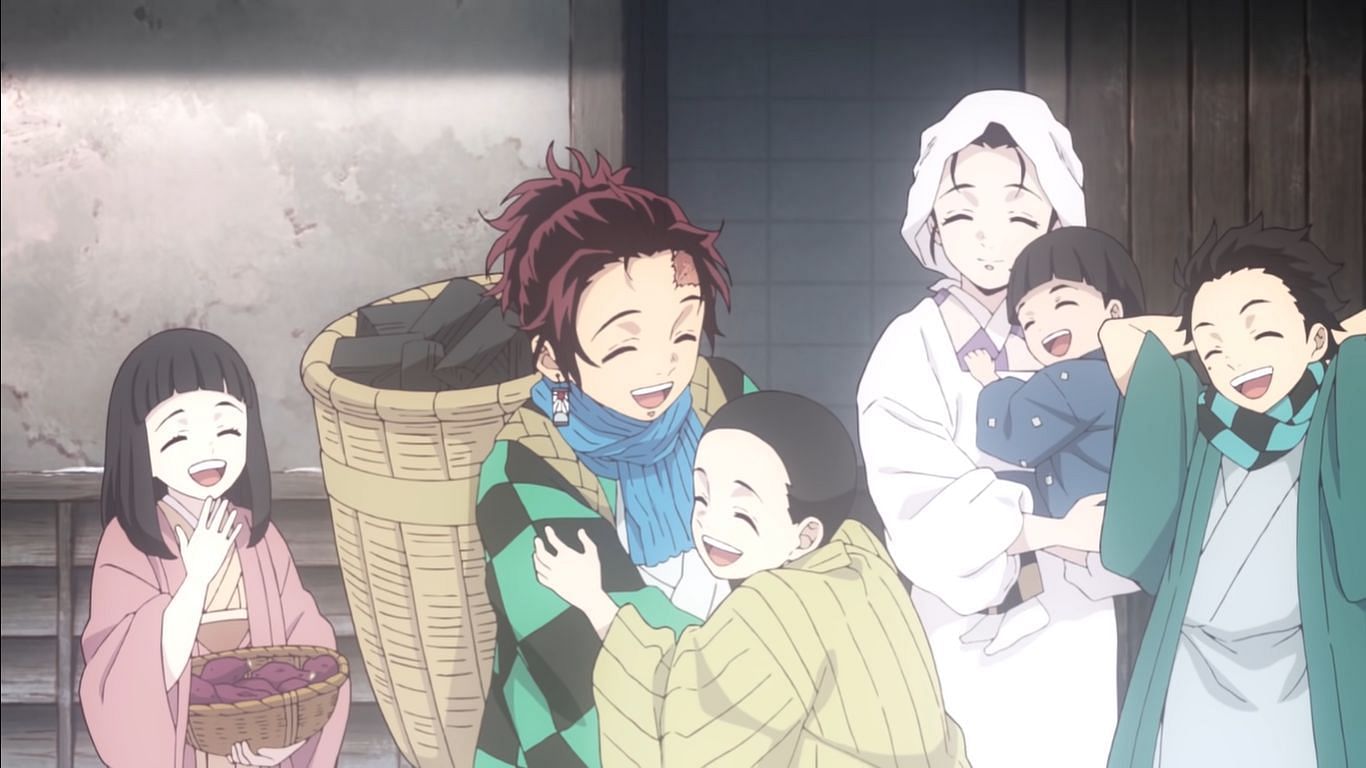 Tanjiro and his family (Image via Ufotable)