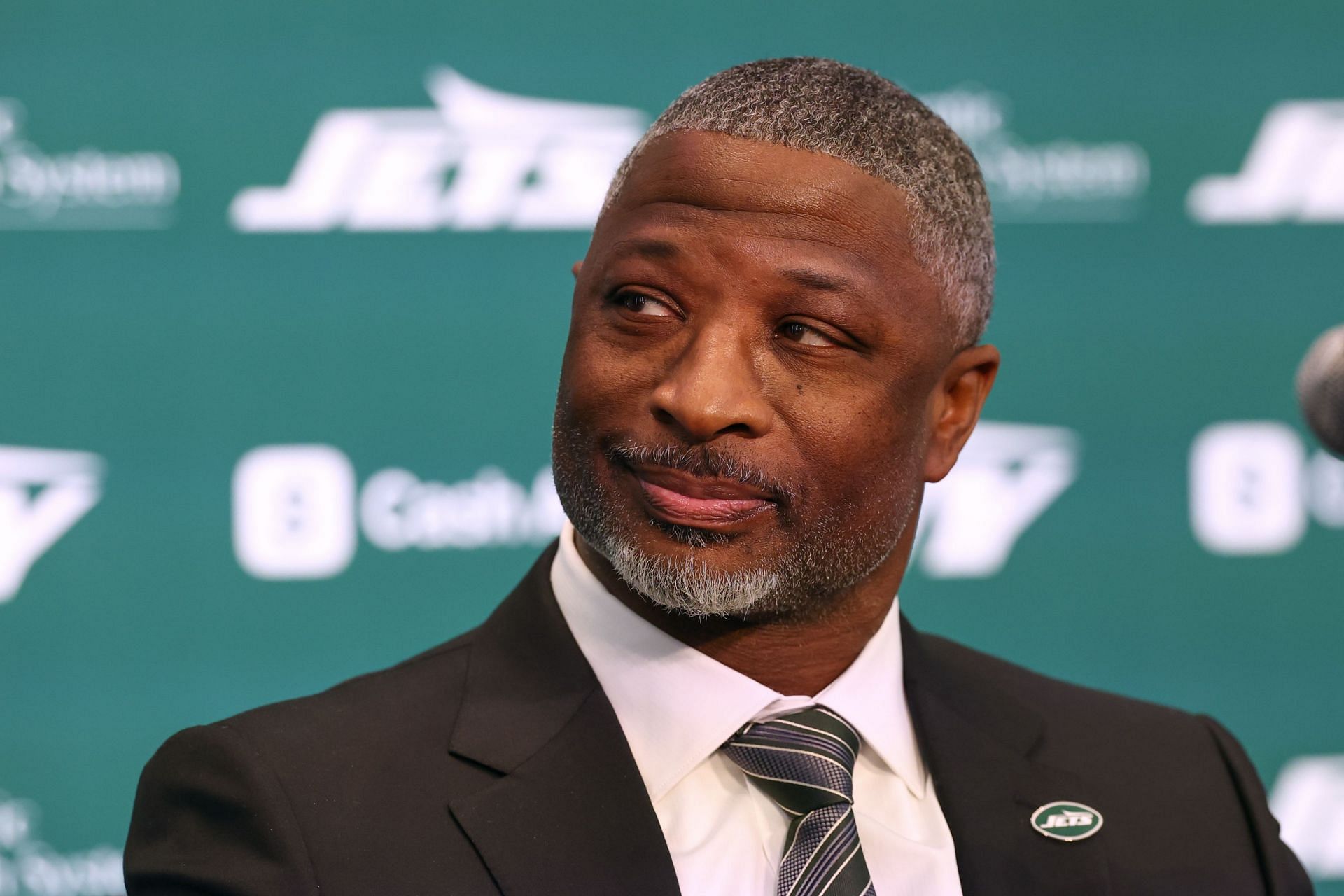 New York Jets Introduce New Head coach Aaron Glenn &amp; General Manager Darren Mougey - Source: Getty