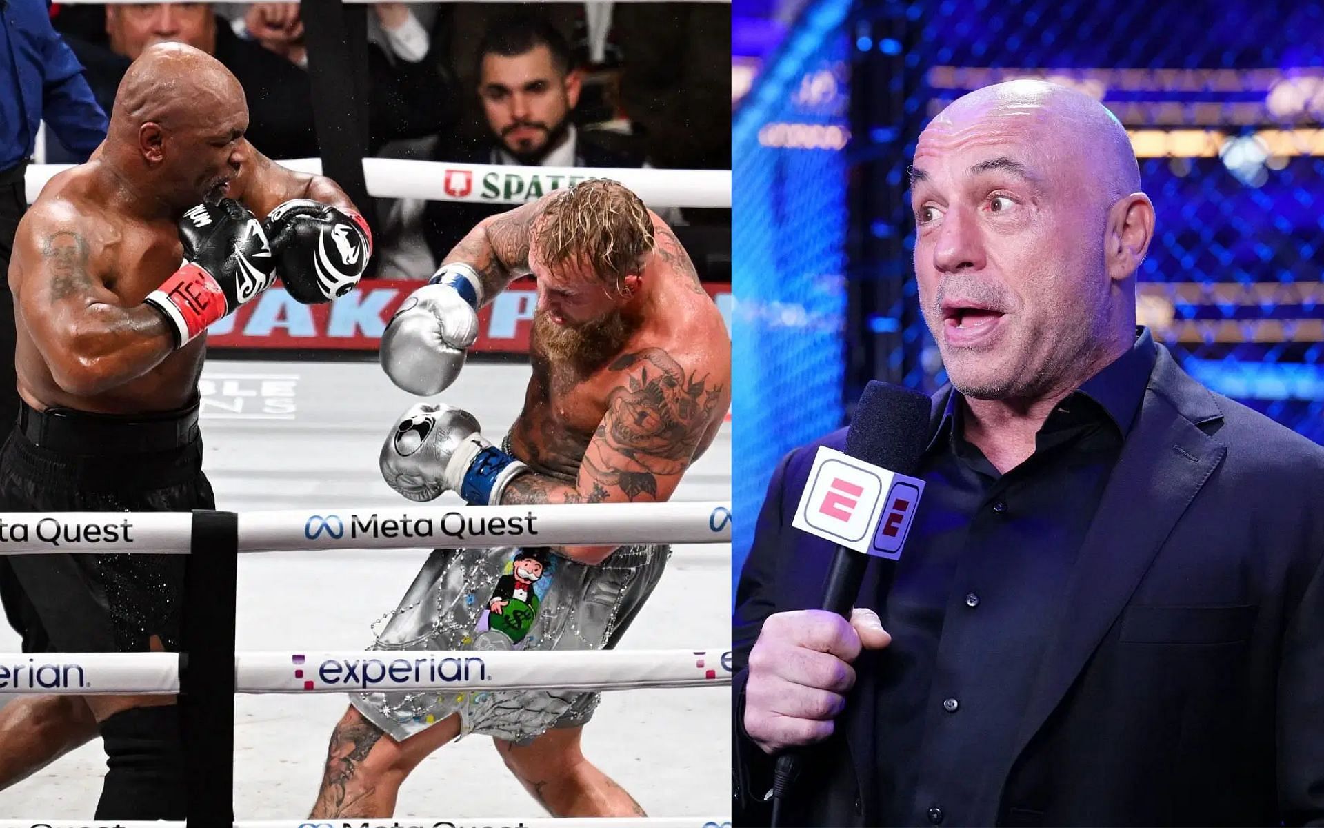 Joe Rogan (right) gets candid about his thoughts on Mike Tyson vs. Jake Paul (left) [Images courtesy: Getty Images]