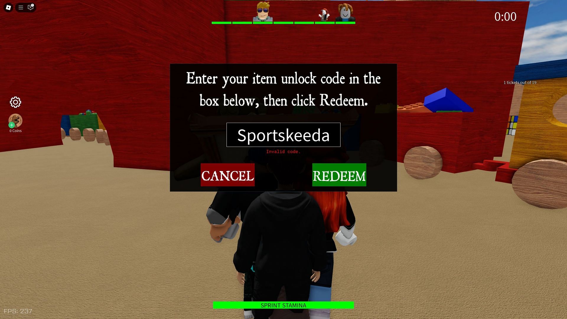 Troubleshoot codes in Frogge (Image via Roblox)