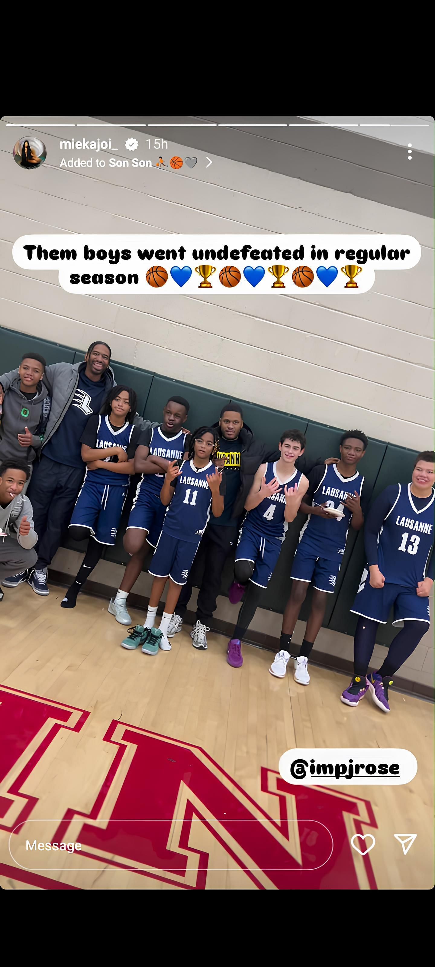 Mieka Reese posts about PJ Rose&#039;s team going unbeaten for the season.