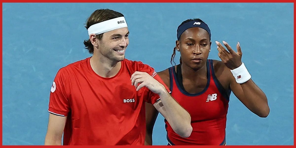 Taylor Fritz and Coco Gauff at the United Cup. (Source: Getty)