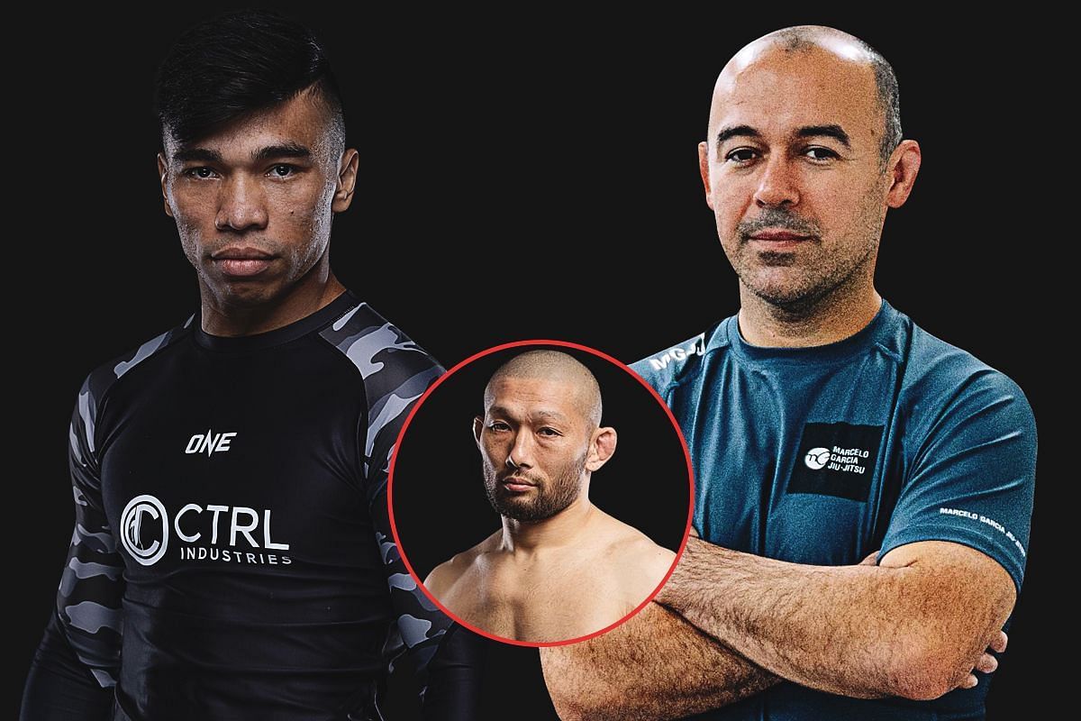 (From left to right) Gabriel Sousa, Masakazu Imanari, Marcelo Garcia [Photo via ONE Championship]