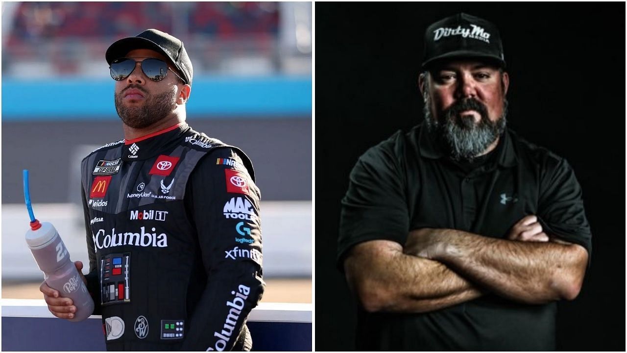 Bubba Wallace&rsquo;s two-word cheeky dig sparks &lsquo;unfortunate&rsquo; retort from spotter (Images from @FreddieKraft and Getty Images)