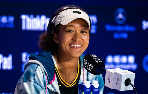 Naomi Osaka speaking in a press conference [Image Source: Getty Images]