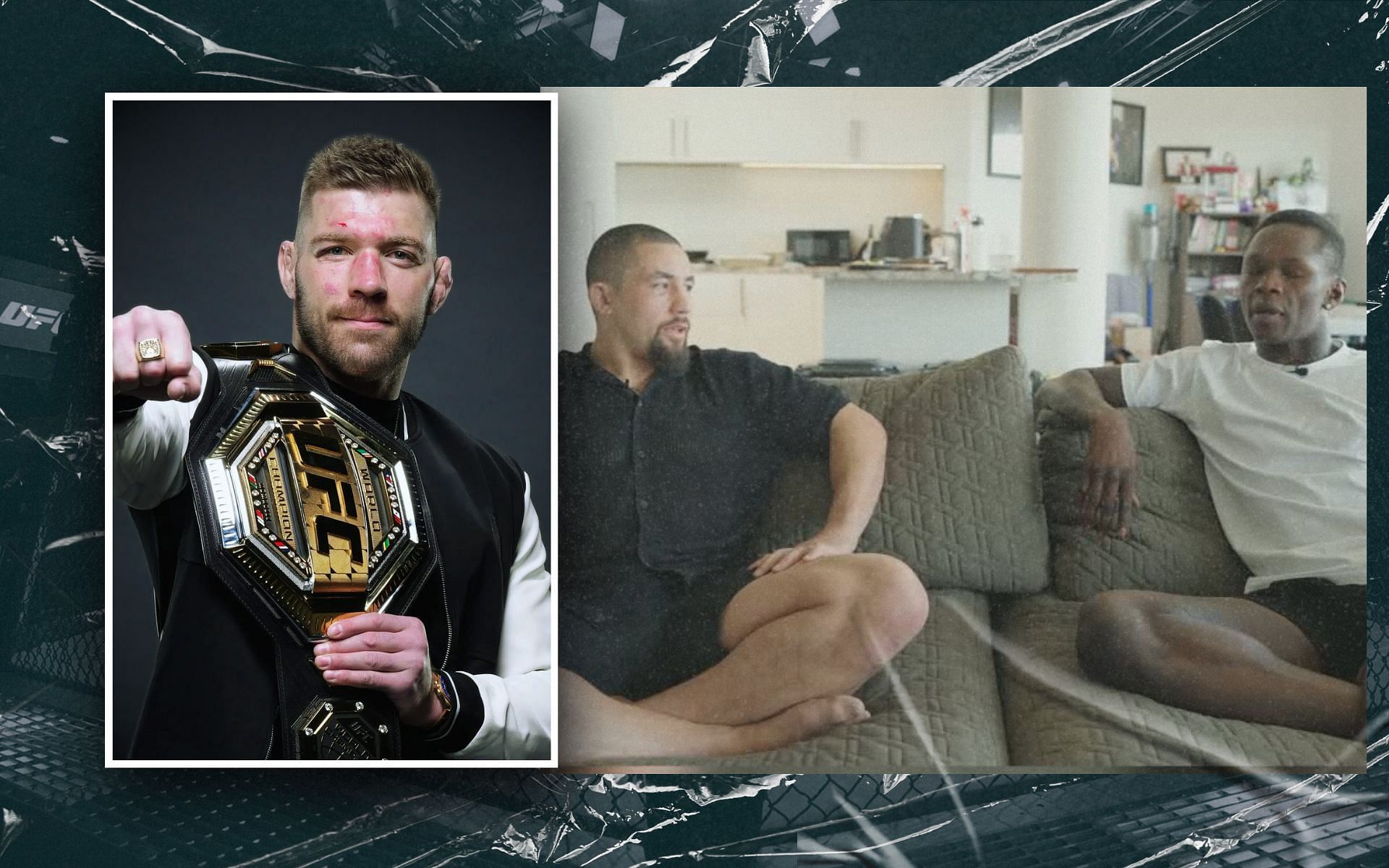 Dricus du Plessis (inset) weighs in on Israel Adesanya and Robert Whittaker. [Images courtesy: Getty Images]