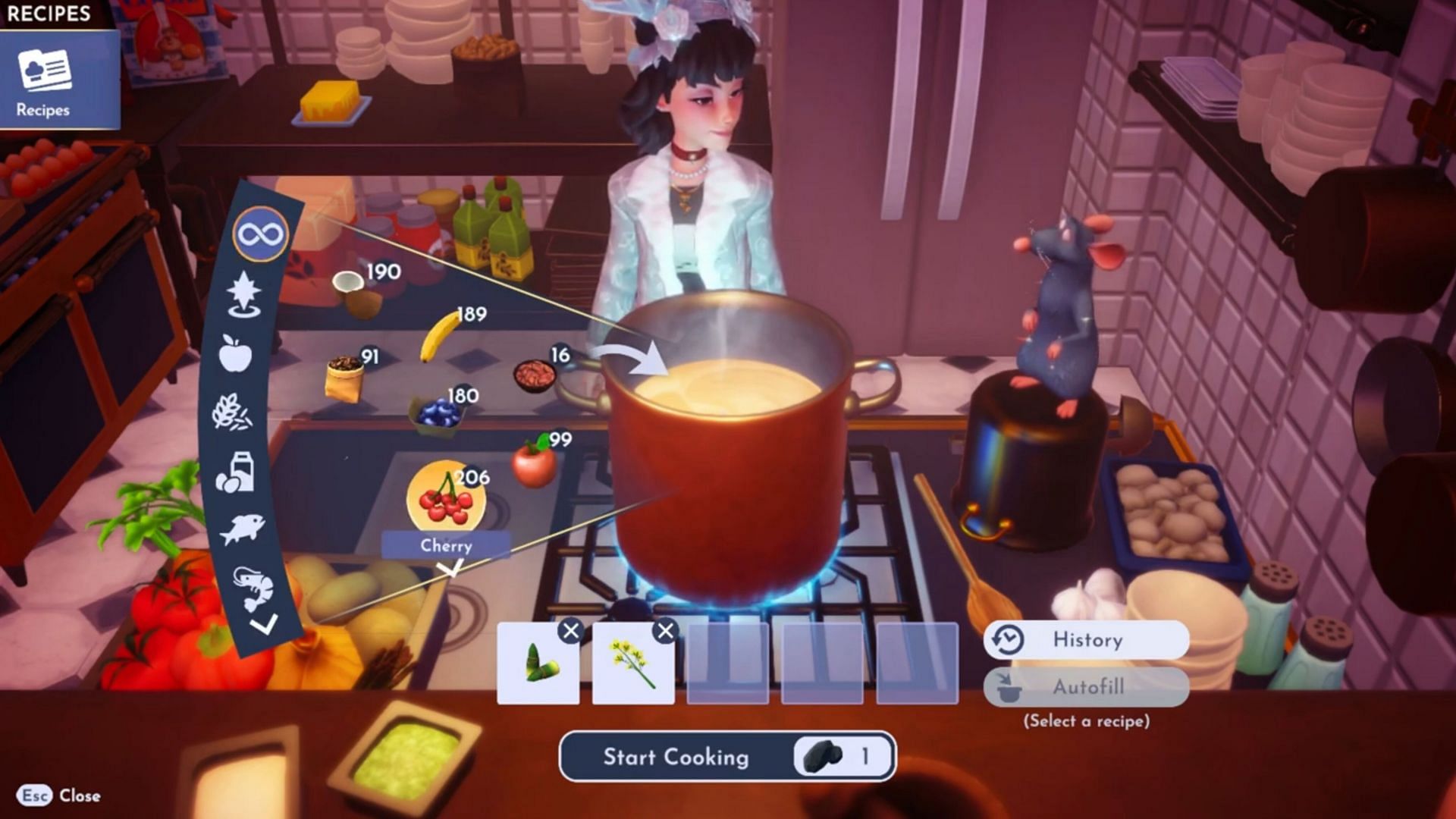 Put all four ingredients into a pot to make the dish (Image via Gameloft)