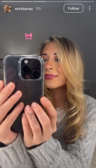 Erin Blaney's story of her coquette bow tattoo - Source: via @erinblaney on Instagram