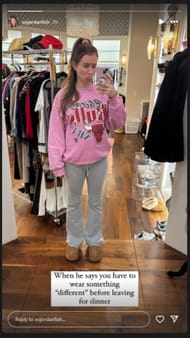 Jordan Fish's Instagram story - Source: @xojordanfish on IG