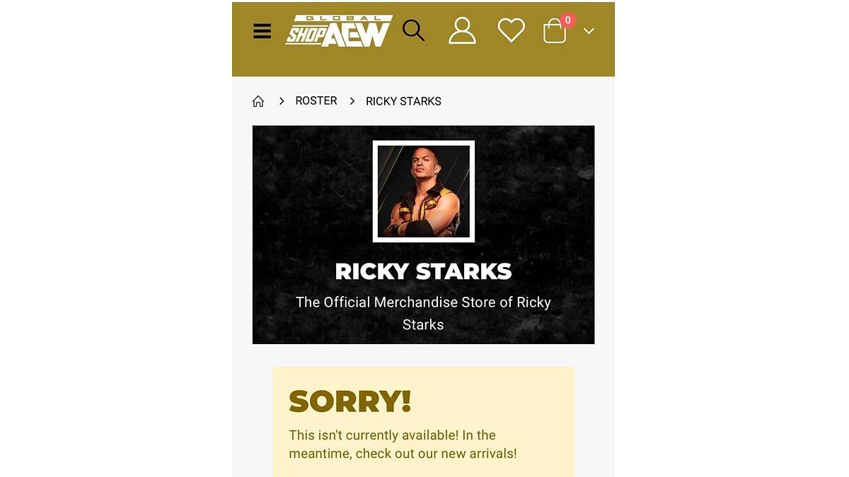 Ricky Starks has been absent from AEW since March 2024 (Image via Global Shop AEW.com)