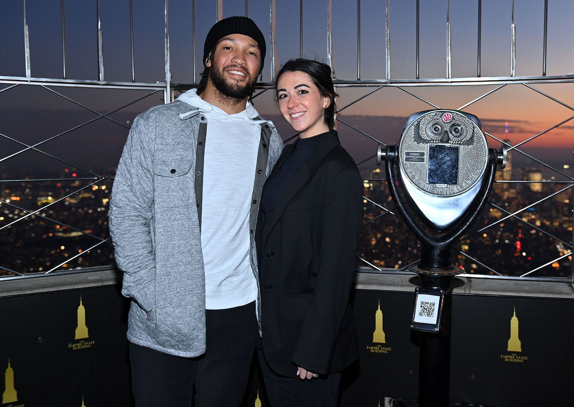 Jalen Brunson Lights the Empire State Building In Partnership with Covenant House in Honor of Sleep Out - Source: Getty