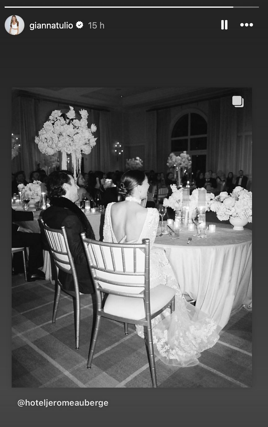 Gianna Blaney&#039;s story of her and Ryan Blaney&#039;s wedding - Source: via @giannatulio on Instagram