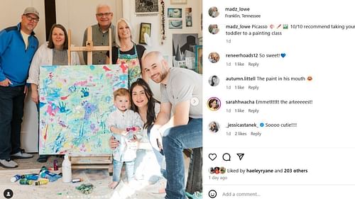 Screenshot of Jessica Stanek's comment on Madison Lowe's Instagram post (Image from - Instagram.com/@madz_lowe)