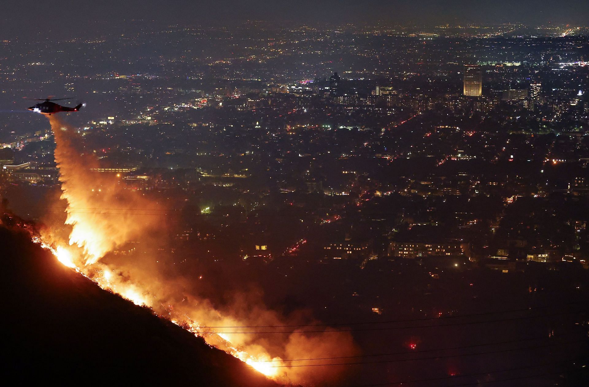 Powerful Winds Fuel Multiple Fires Across Los Angeles Area - Image via Getty