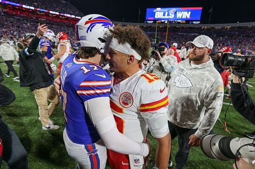 Josh Allrn, left, Patrick Mahomes, right, during Kansas City Chiefs v Buffalo Bills - Source: Getty