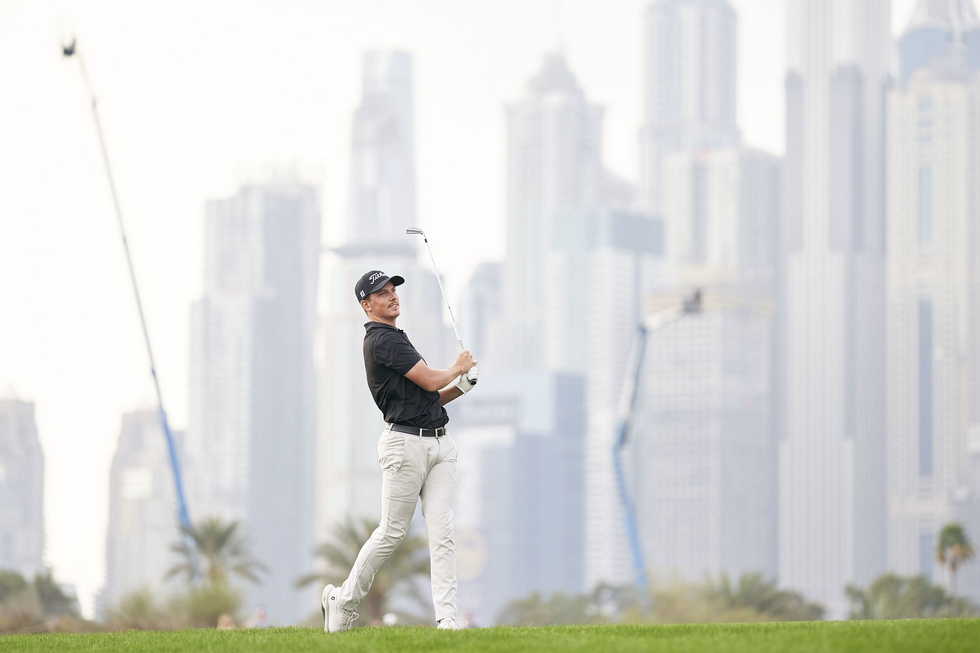 DUBAI, UNITED ARAB EMIRATES - JANUARY 18: Daniel Hillier of New Zealand plays his second shot on the 13th hole during day three of the Hero Dubai Desert Classic at Emirates Golf Club on January 18, 2025 in Dubai, United Arab Emirates. (Photo by Mateo Villalba/Getty Images) - Source: Getty