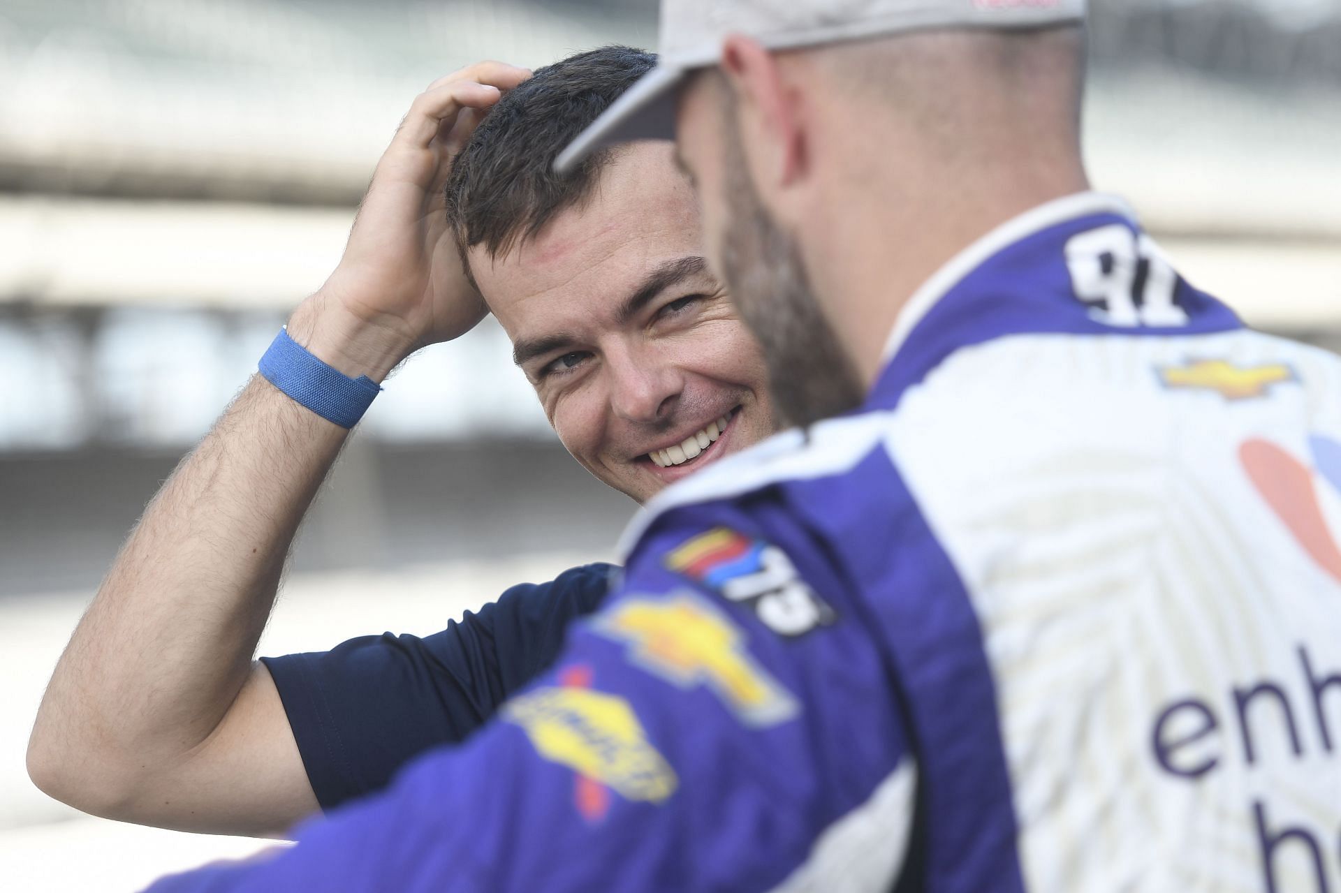 Scott McLaughlin and Shane van Gisbergen at the NASCAR Cup Series Verizon 200 at the Brickyard - Source: Getty