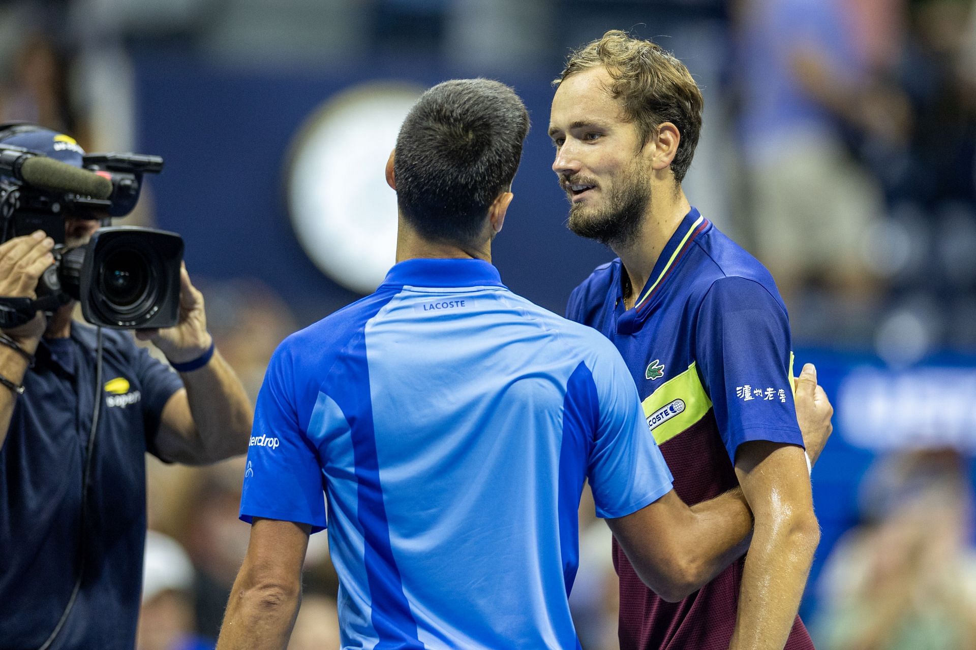 Djokovic and Medvedev pictured at the 2023 US Open | Image Source: Getty