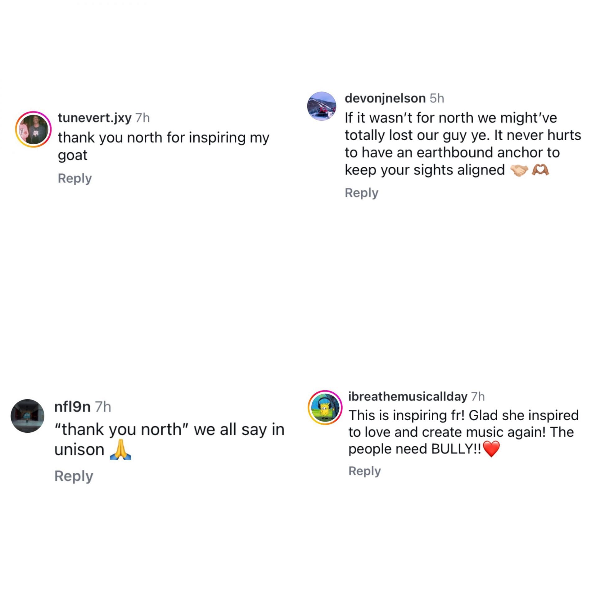 Comments on Ye's new Instagram post (Image via @ye/Instagram)