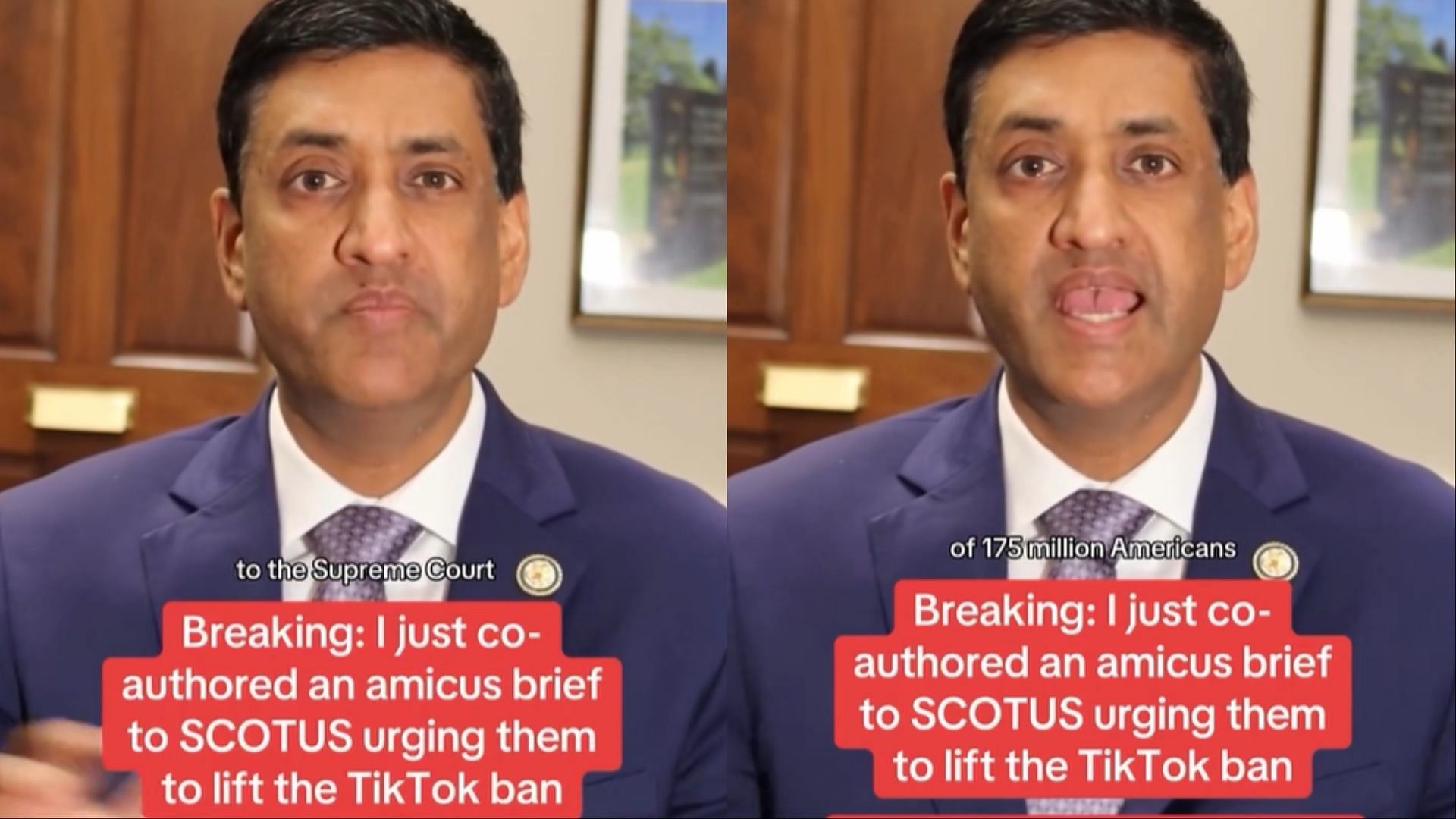 California Democratic Representative Ro Khanna amasses thousands of signatures on petition hoping to save TikTok (Image via reprokhanna/Instagram)