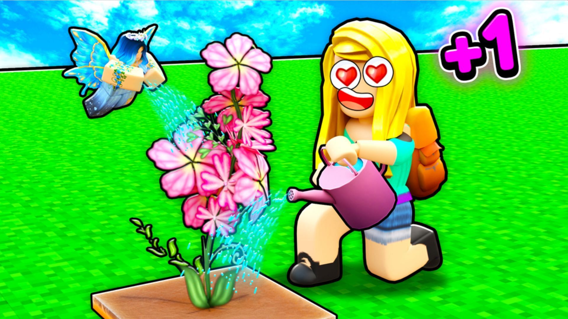 Grow your garden in Flower Simulator (Image via Roblox)