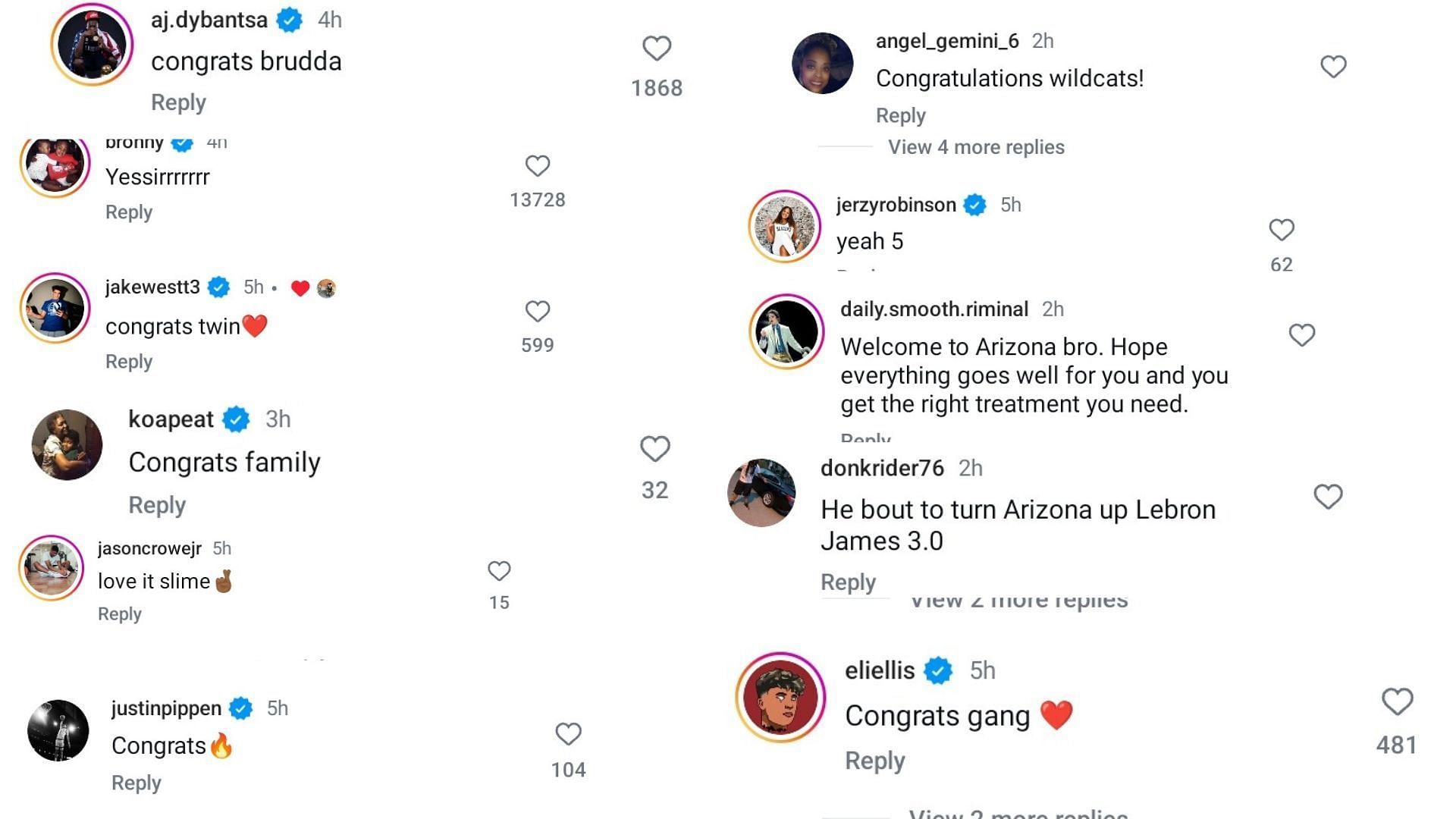 BYU signee AJ Dybantsa shares 2-word reaction to LeBron James&#039; son Bryce James&#039; Big 12 decision. (Image via instagram @_justbryce)