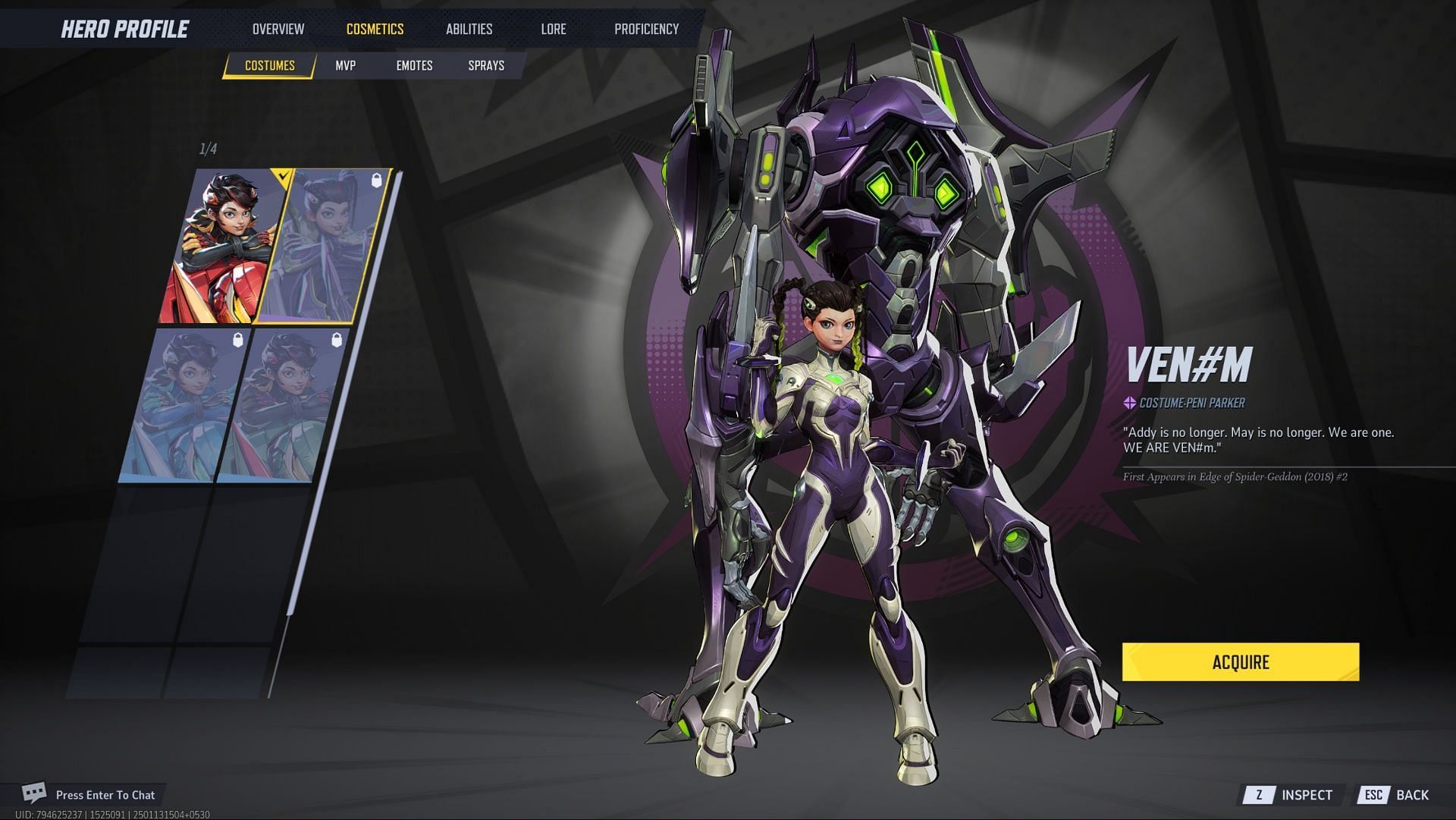 &quot;Ven#m&quot; Peni Parker Skin (Image via NetEase Games)