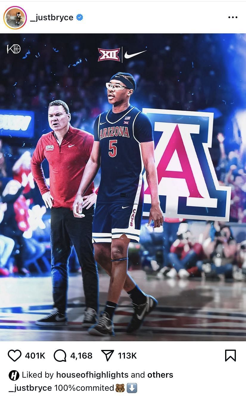 Bryce James announces his commitment to the Arizona Wildcats.