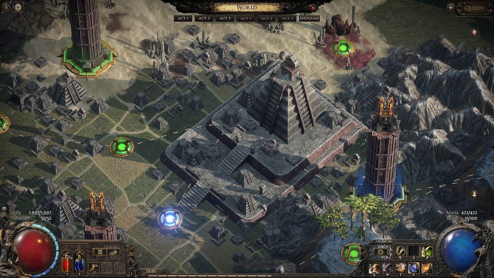 The Citadels of the Atlas, flanked by Precursor Towers (Image via Grinding Gear Games)