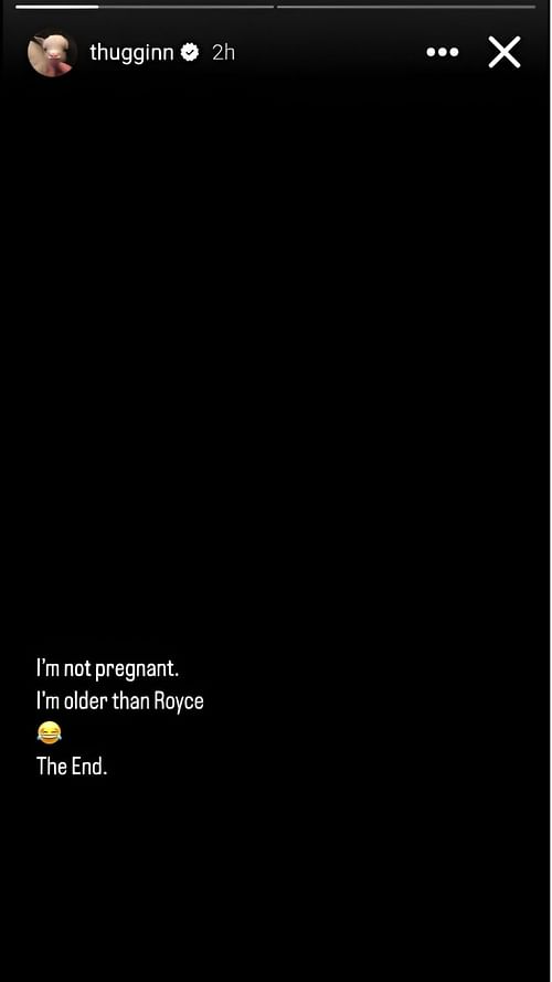 Hollywood actress Paige Hurd clarifies the "pregnancy" rumor. [Credit: IG/@thugginn]