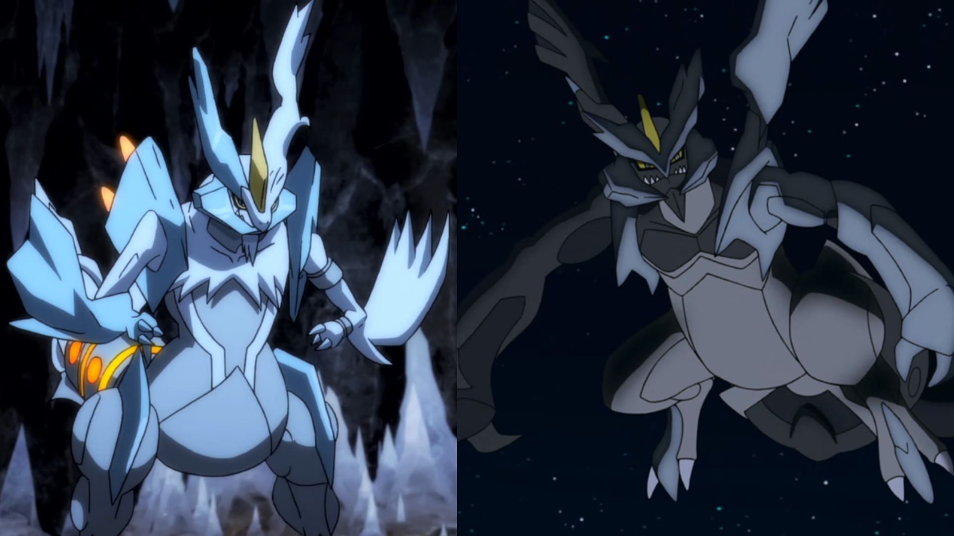 White Kyurem and Black Kyurem as seen in the anime (Image via The Pokemon Company)