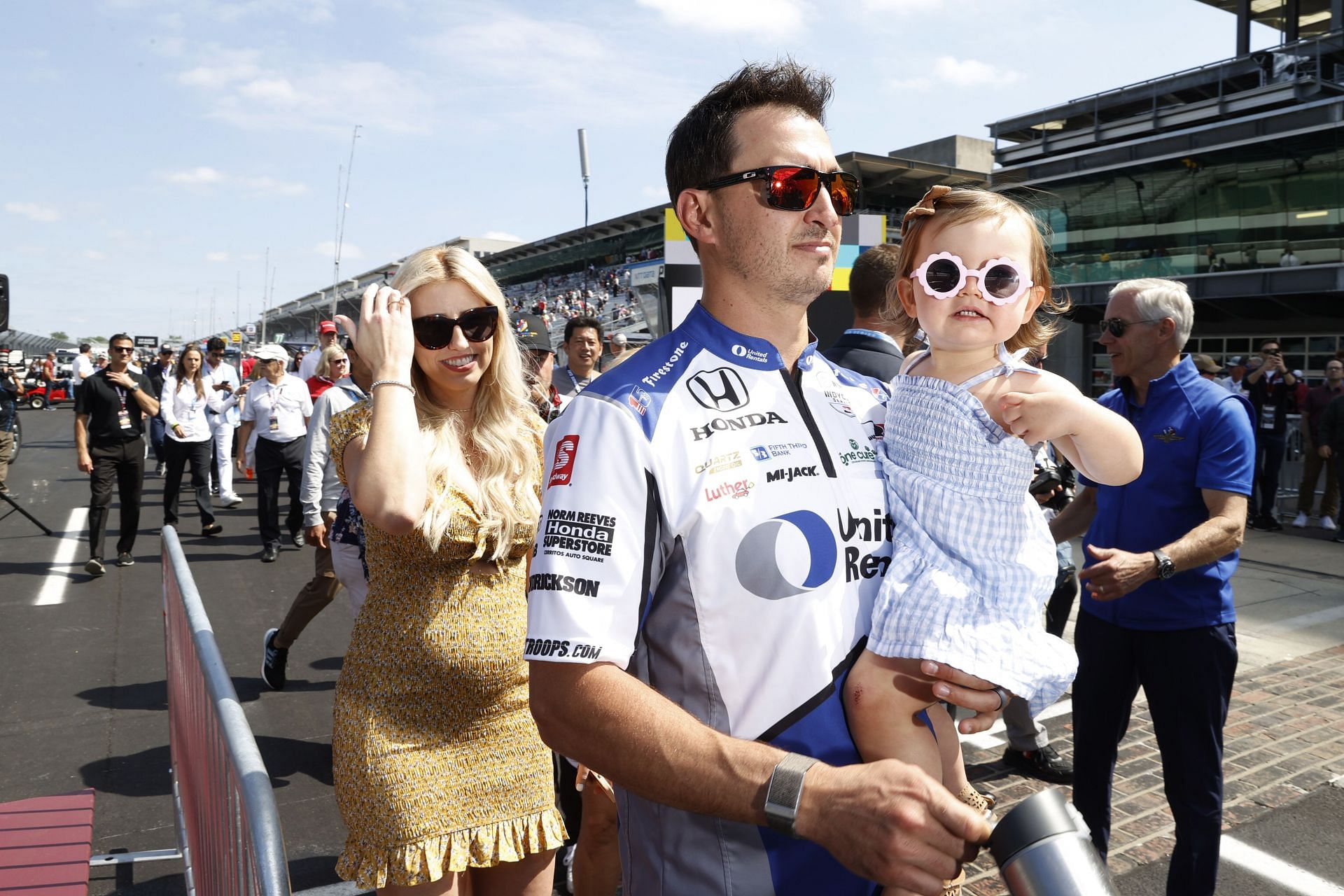 Graham Rahal and Courtney Force at the 106th Indianapolis 500 Drivers Meeting - Source: Getty